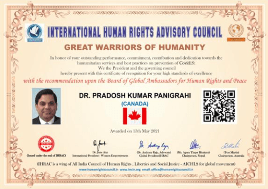Pradosh Panigrahi Consultant Cardiologist - Certifications